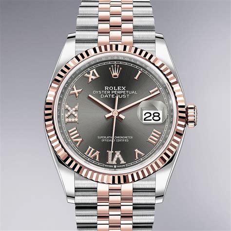 Rolex Datejust 36 watch: Oystersteel and Everose 